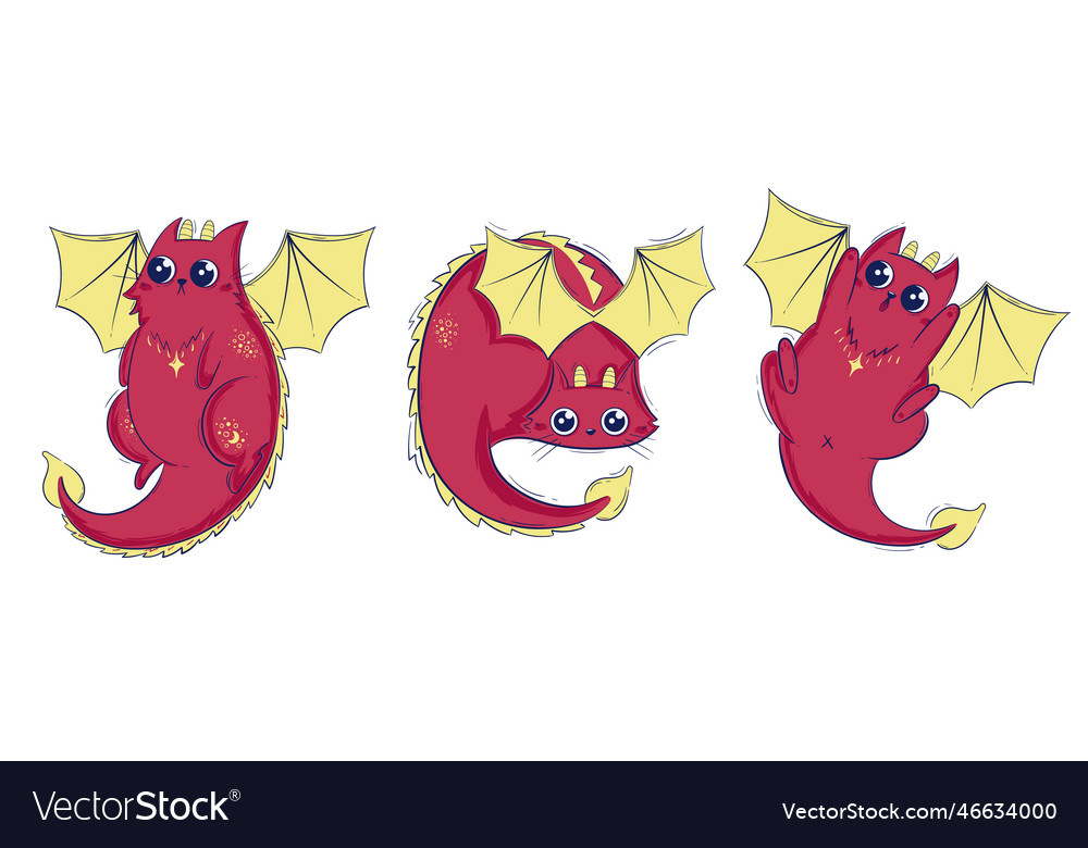 Printable red dragoncat collection