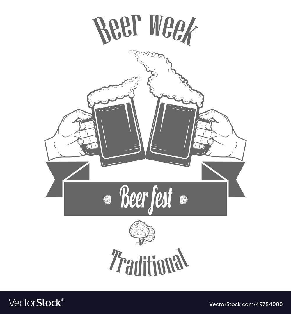 Set of two-color beer craft badges item 7 Vector Image