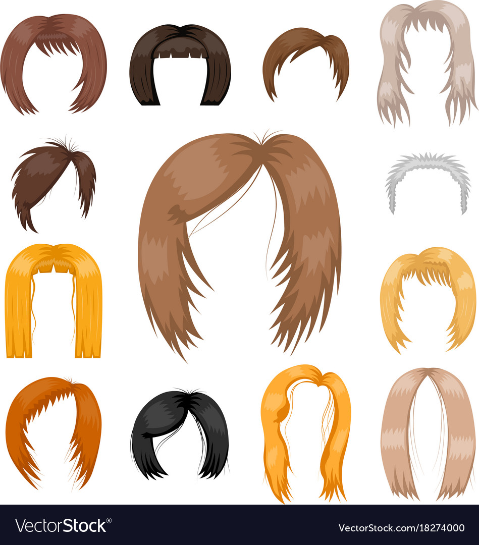 Set of woman hair styling Royalty Free Vector Image