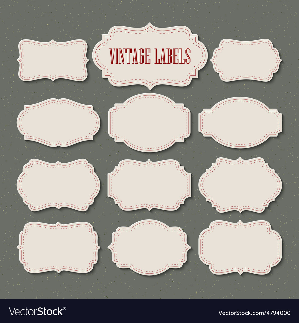 Set vintage labels and frame