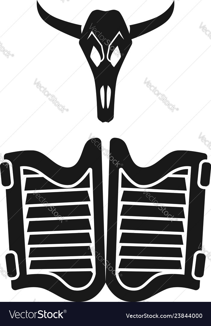 Skull Saloon Doors Icon Simple Style Royalty Free Vector
