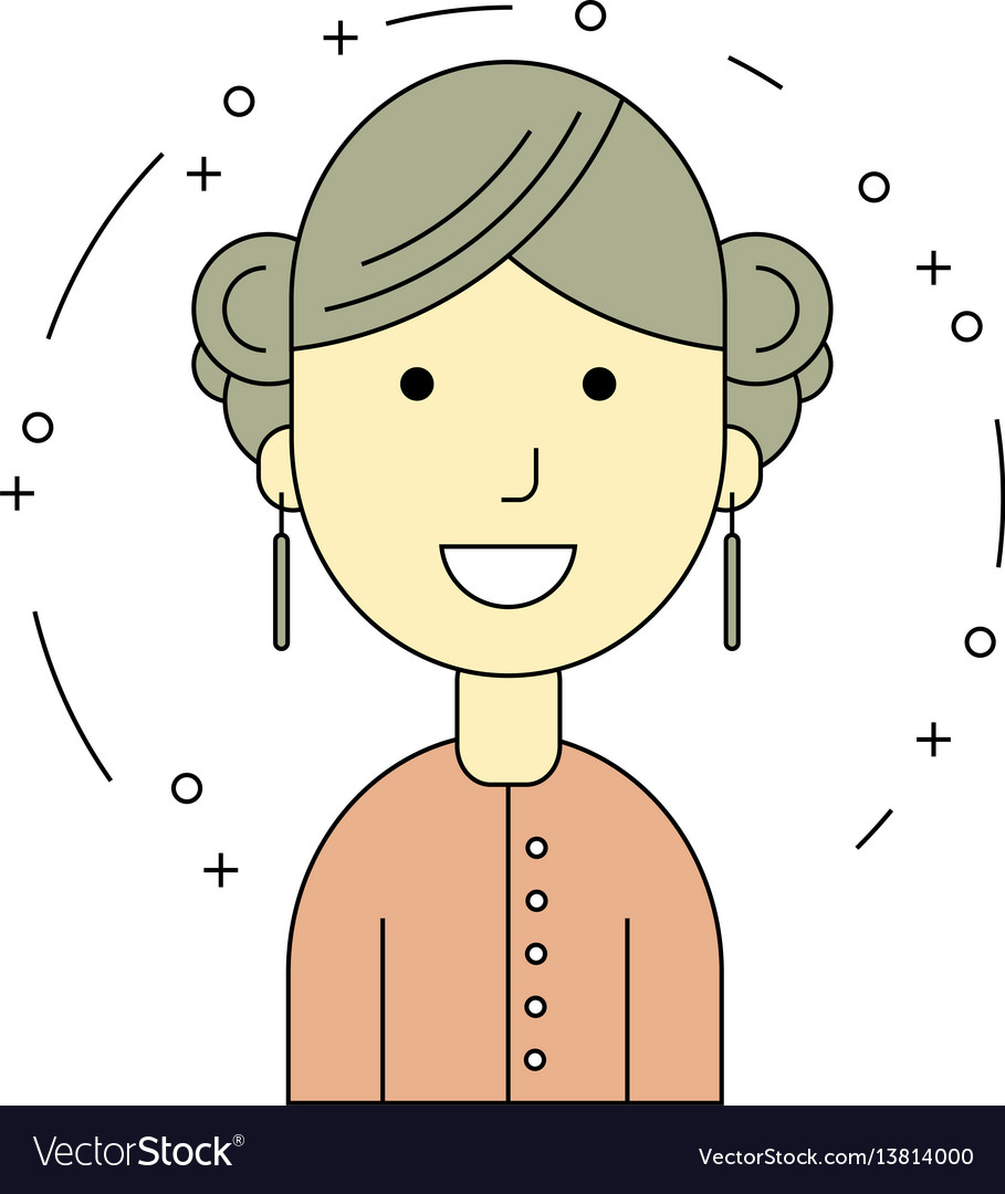 Smiling girl character minimalism cartoon flat