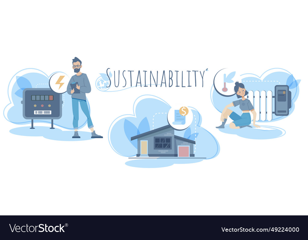 Sustainability and energy efficiency Royalty Free Vector
