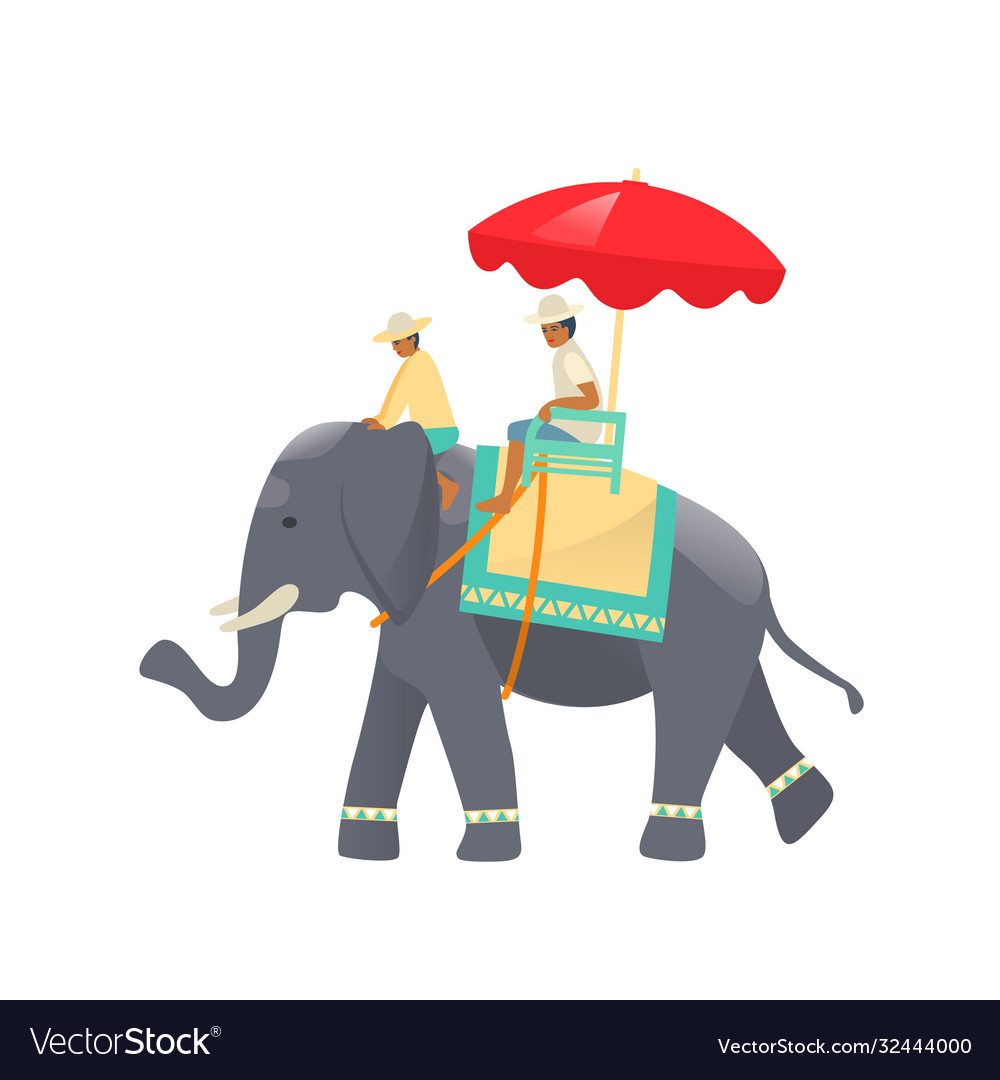 Traditional thai elephant with beautiful Vector Image