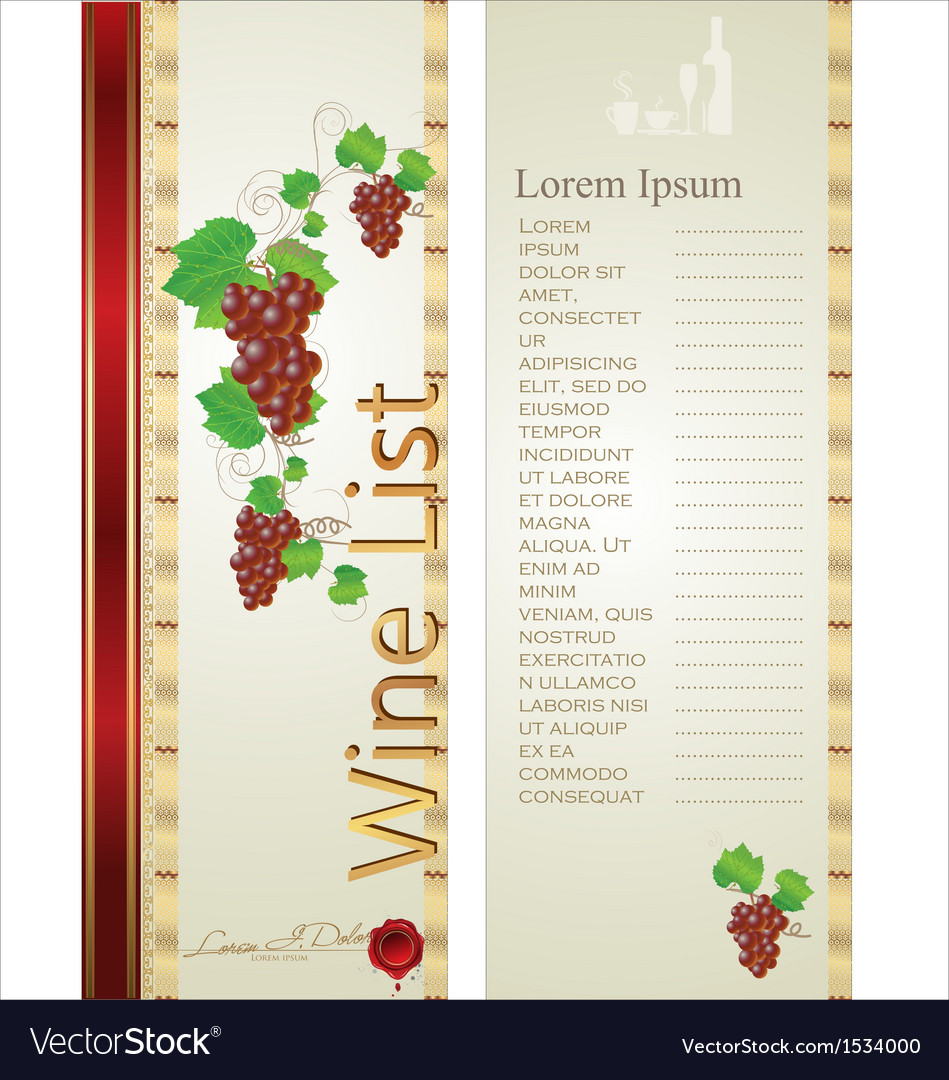 Wine list background Royalty Free Vector Image