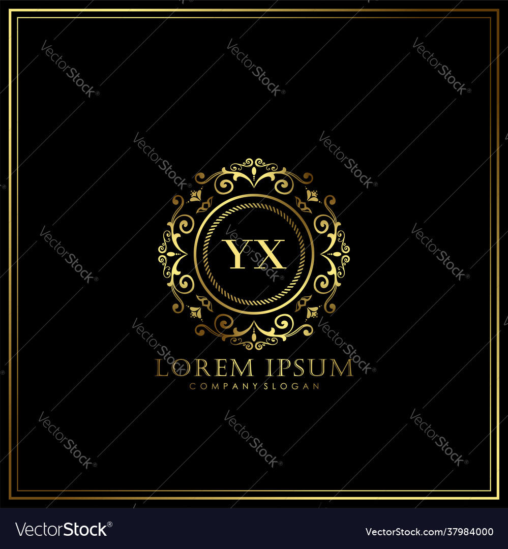 Yx initial letter luxury logo template in art Vector Image