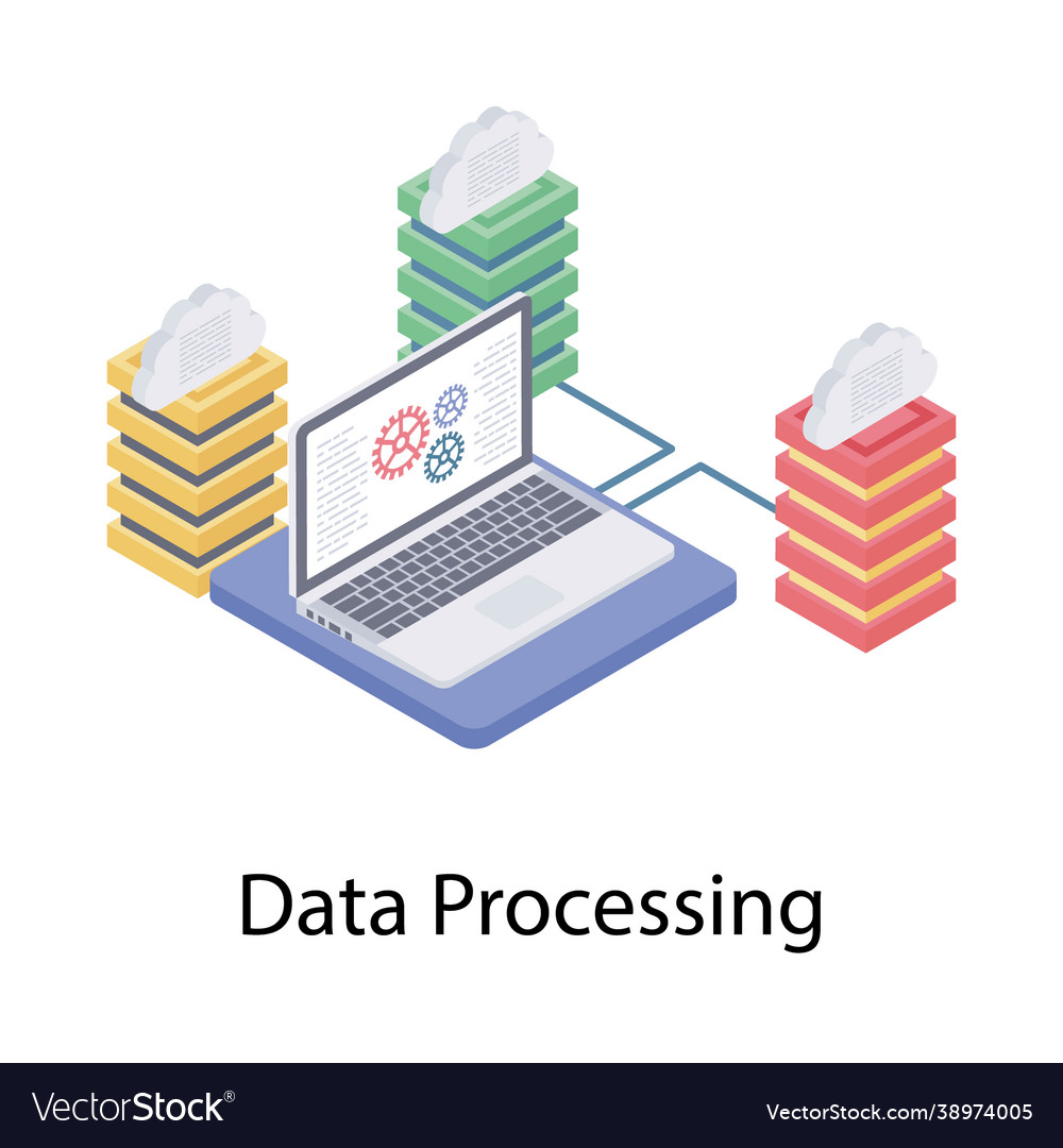 Database processing Royalty Free Vector Image - VectorStock