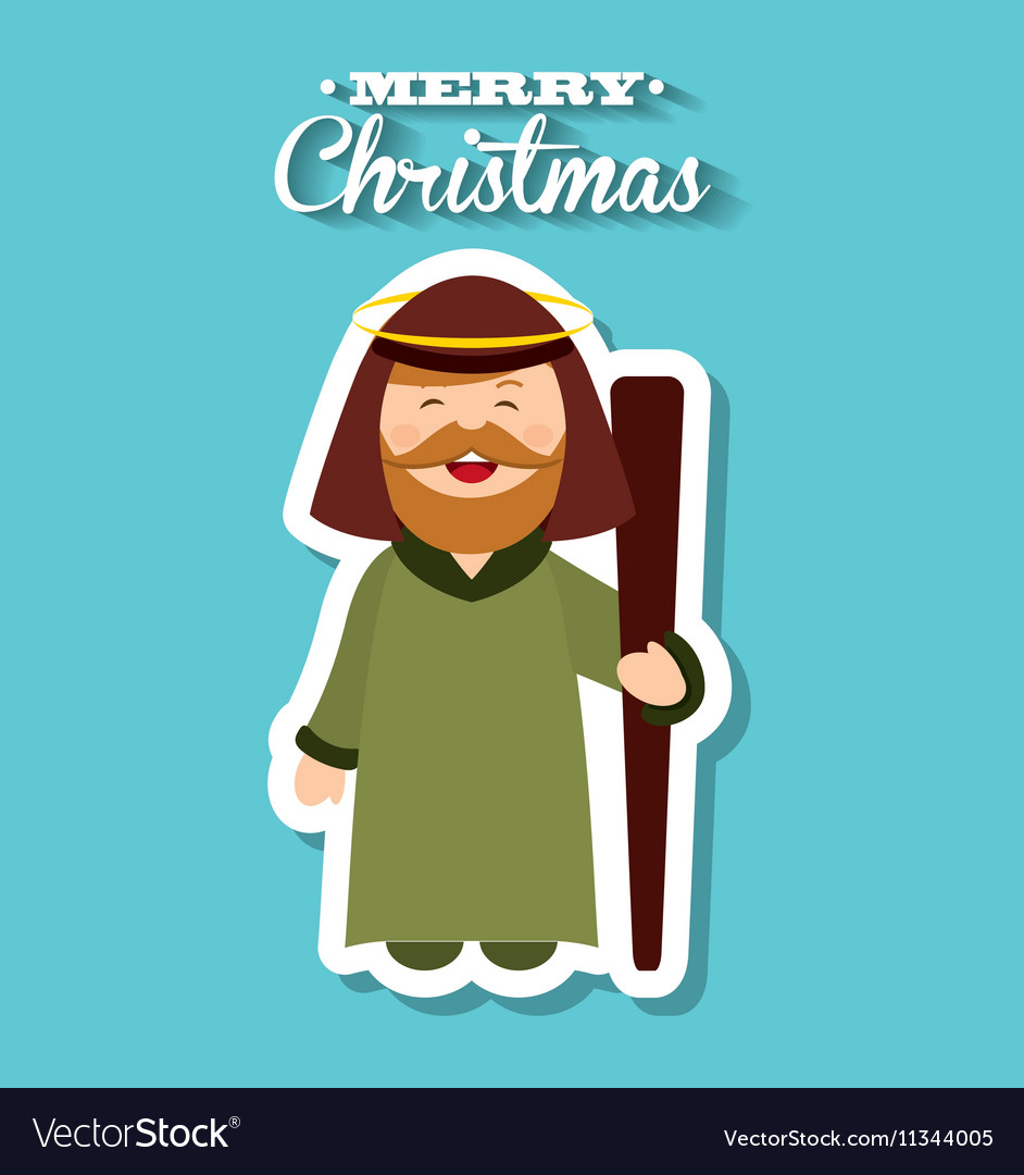 Happy merry christmas manger character