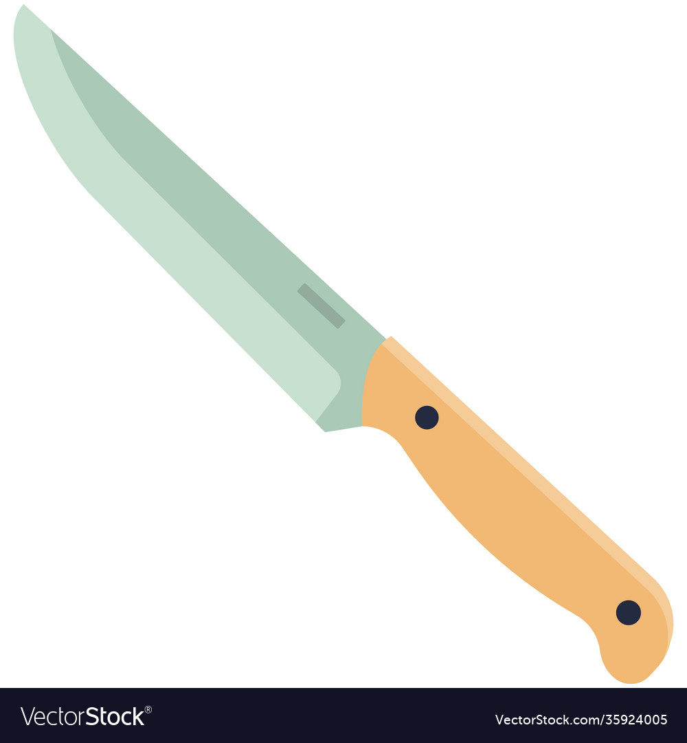 Kitchen knife icon flat isolated