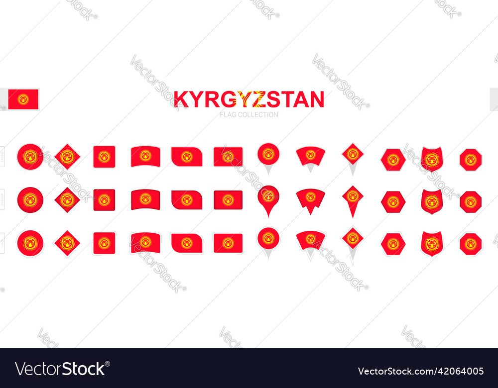 Large collection of kyrgyzstan flags various