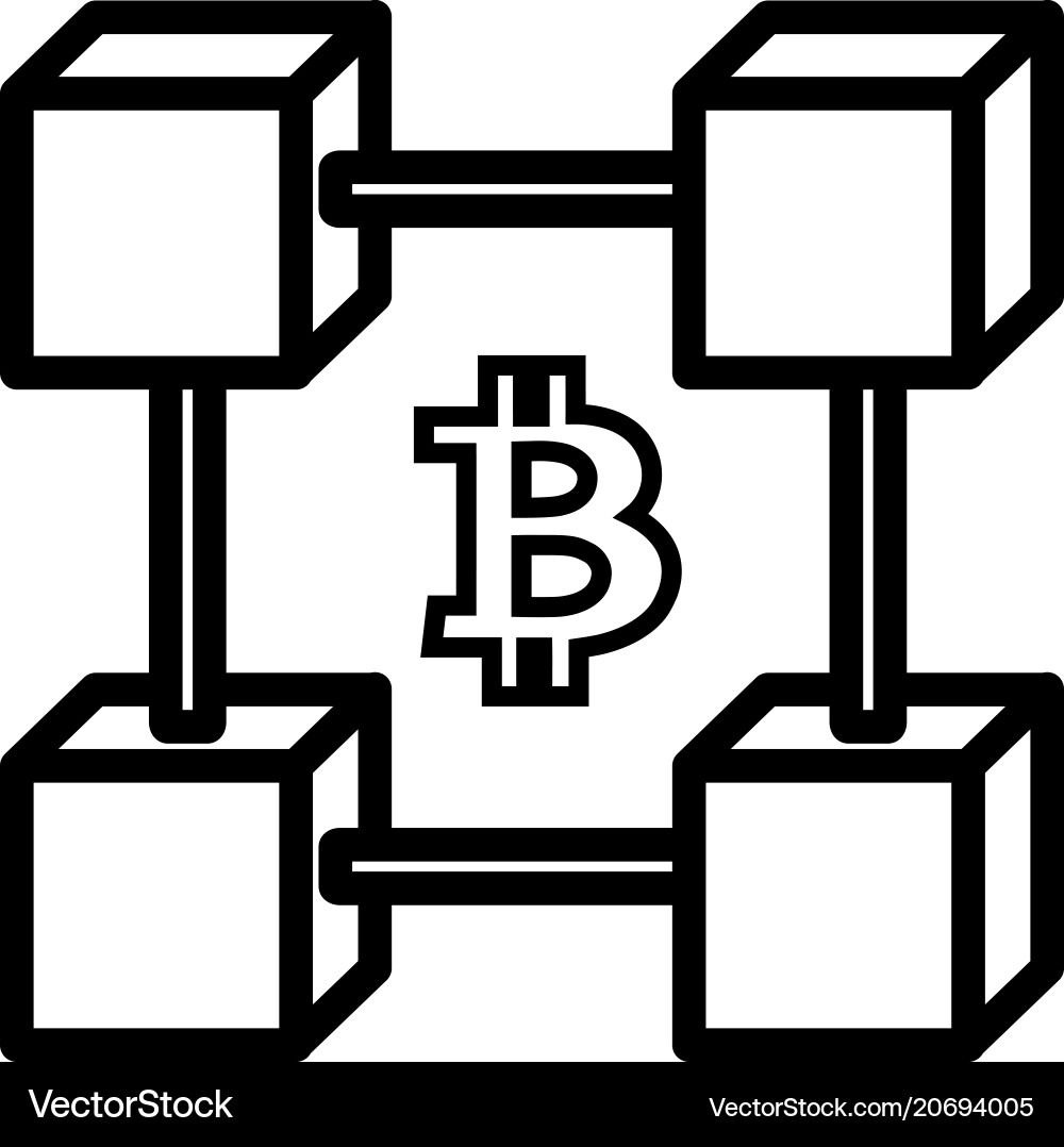Line blockchain icon Royalty Free Vector Image