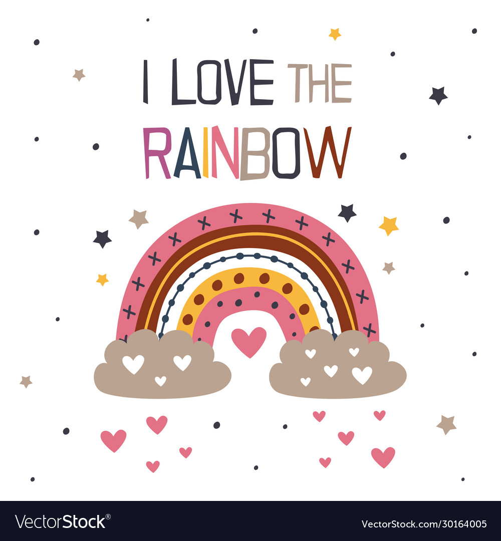 Poster With Lovely Rainbow Royalty Free Vector Image