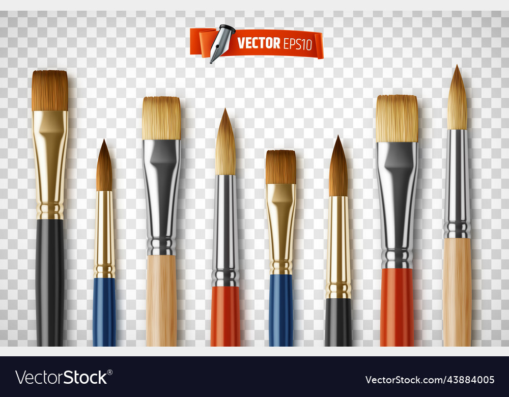 Realistic paintbrushes Royalty Free Vector Image