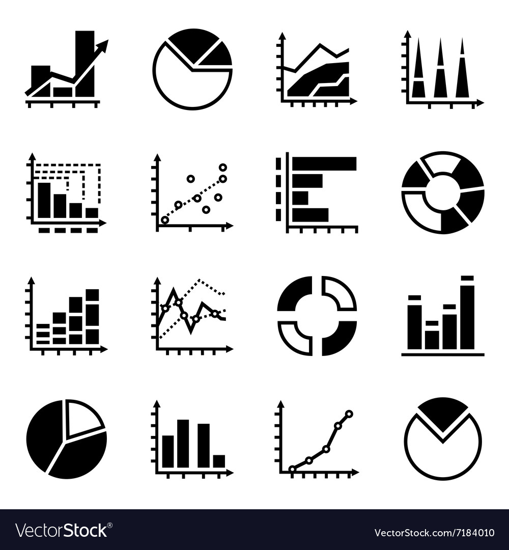 Diagrams icon set Royalty Free Vector Image - VectorStock