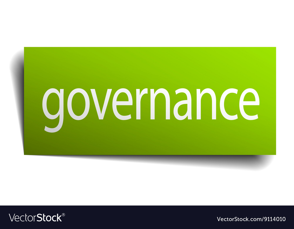 Governance green paper sign isolated on white Vector Image