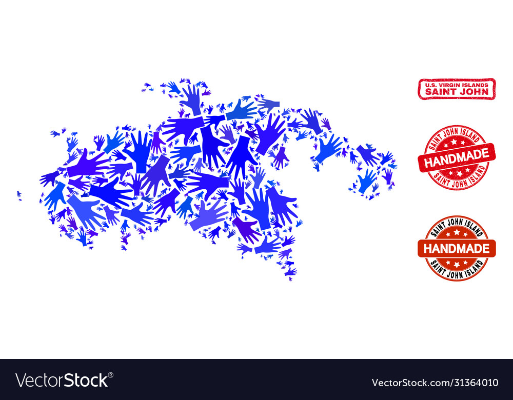 Hand composition saint john island map