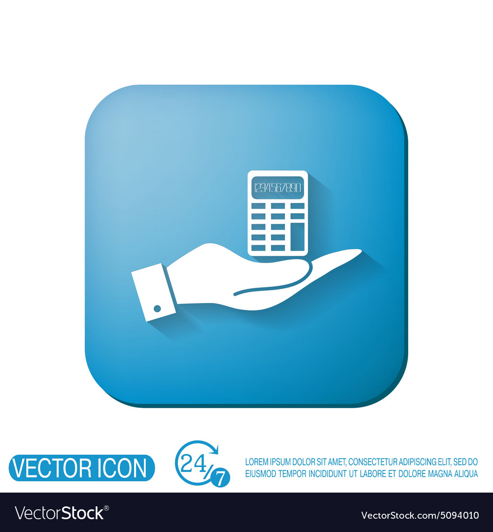 Hand Holding A Calculator Royalty Free Vector Image Hand Holding A Calculator Royalty Free Vector Image