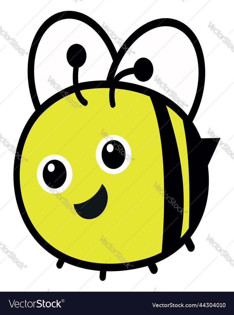 Joyful bee on a white background Royalty Free Vector Image