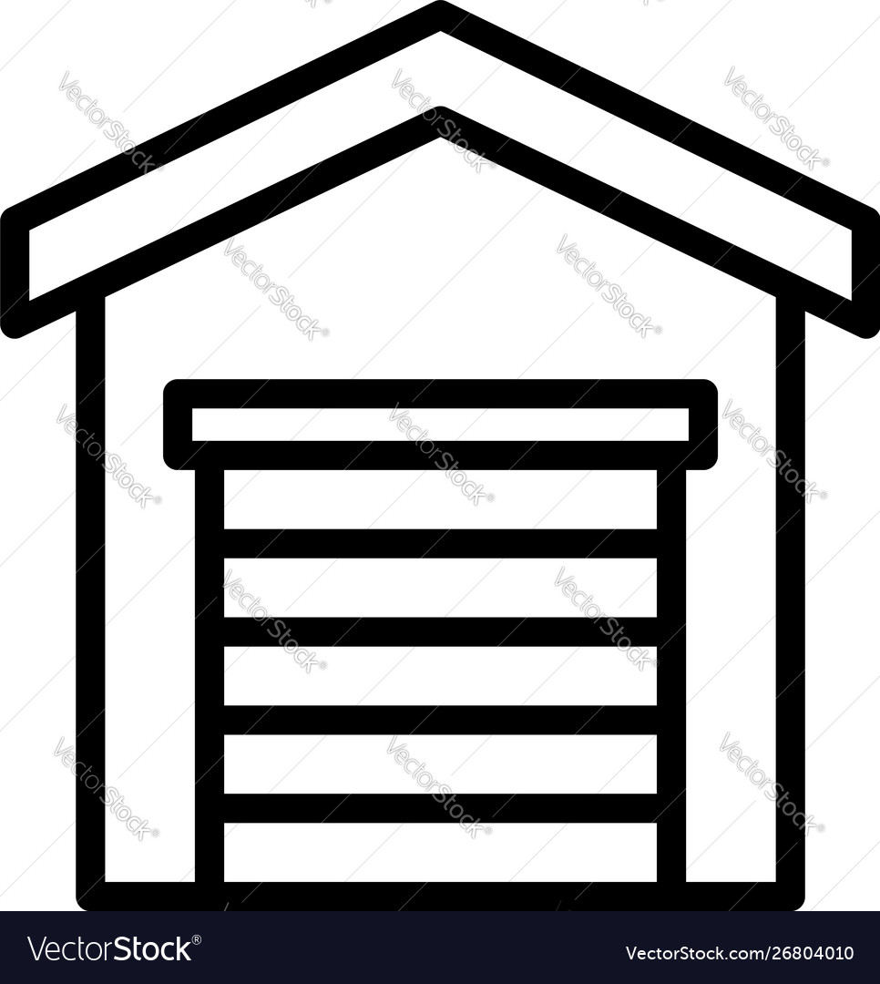 Lease garage icon outline style Royalty Free Vector Image