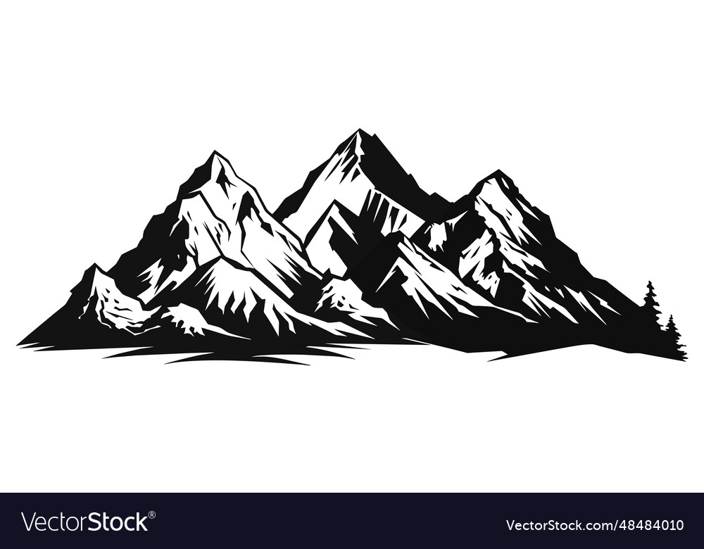 Mountain silhouette - icon rocky peaks