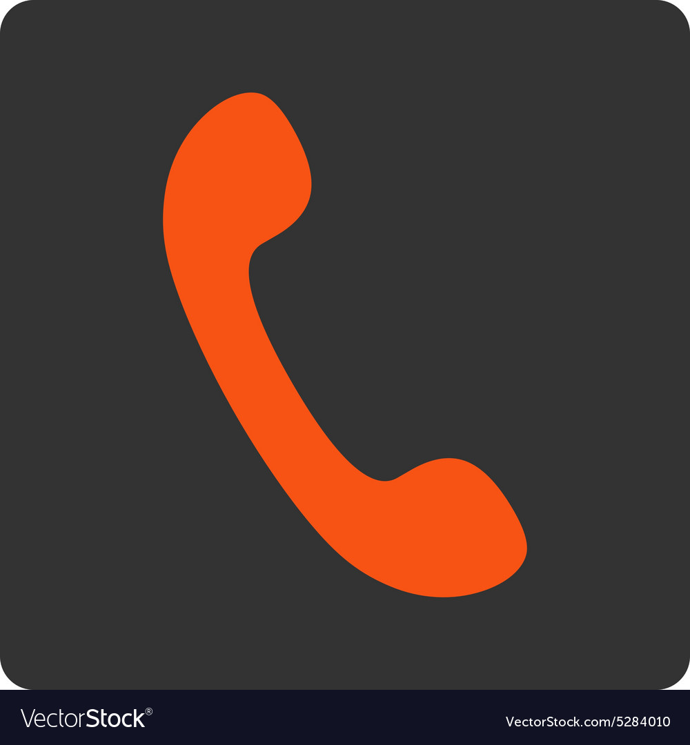 Phone flat orange and gray colors rounded button Vector Image