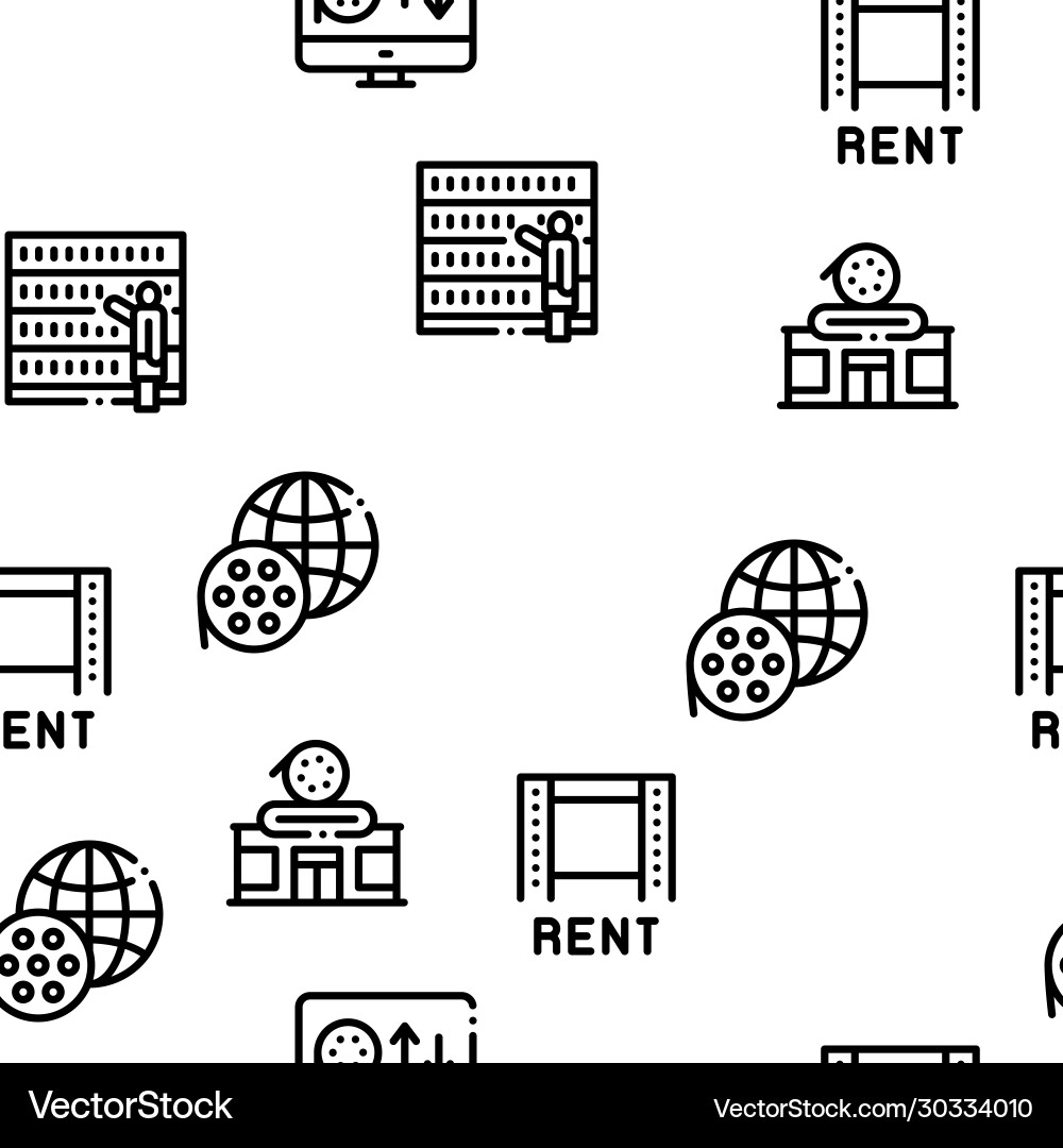 Renting movies service seamless pattern Royalty Free Vector