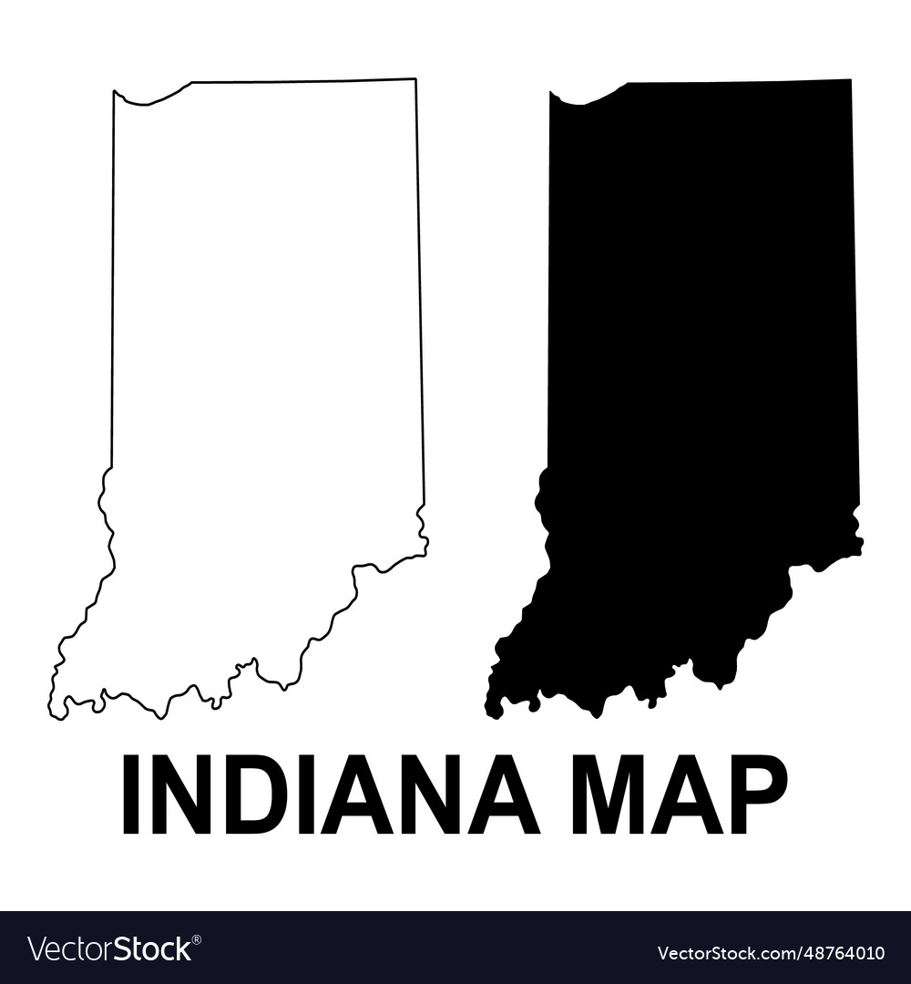 Set of indiana map united states america flat Vector Image