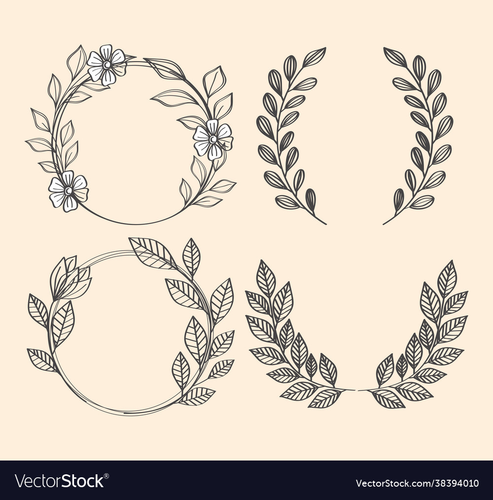 Wreaths and frames laurel Royalty Free Vector Image