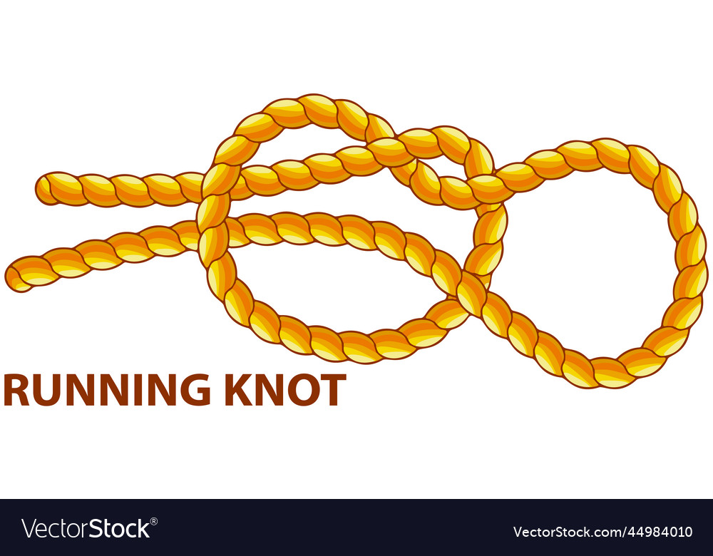 Yellow nautical rope knot interweaving of ropes Vector Image