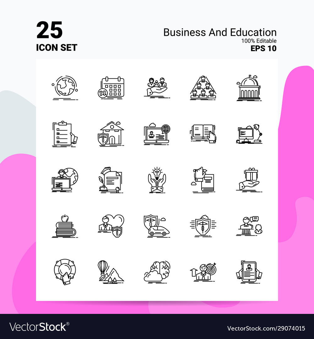 25 Business- und Bildungs-Ikone 100 editierbar