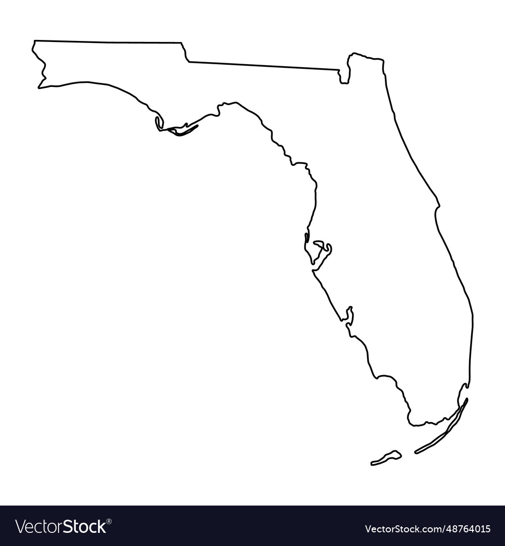 Florida map shape united states of america flat Vector Image