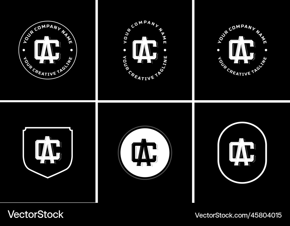 Letters ac or ca monogram template logo initial Vector Image