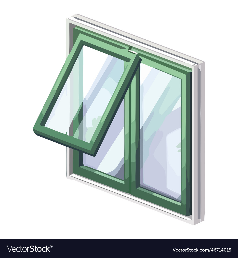 Modern glass window frame reflects nature elegance