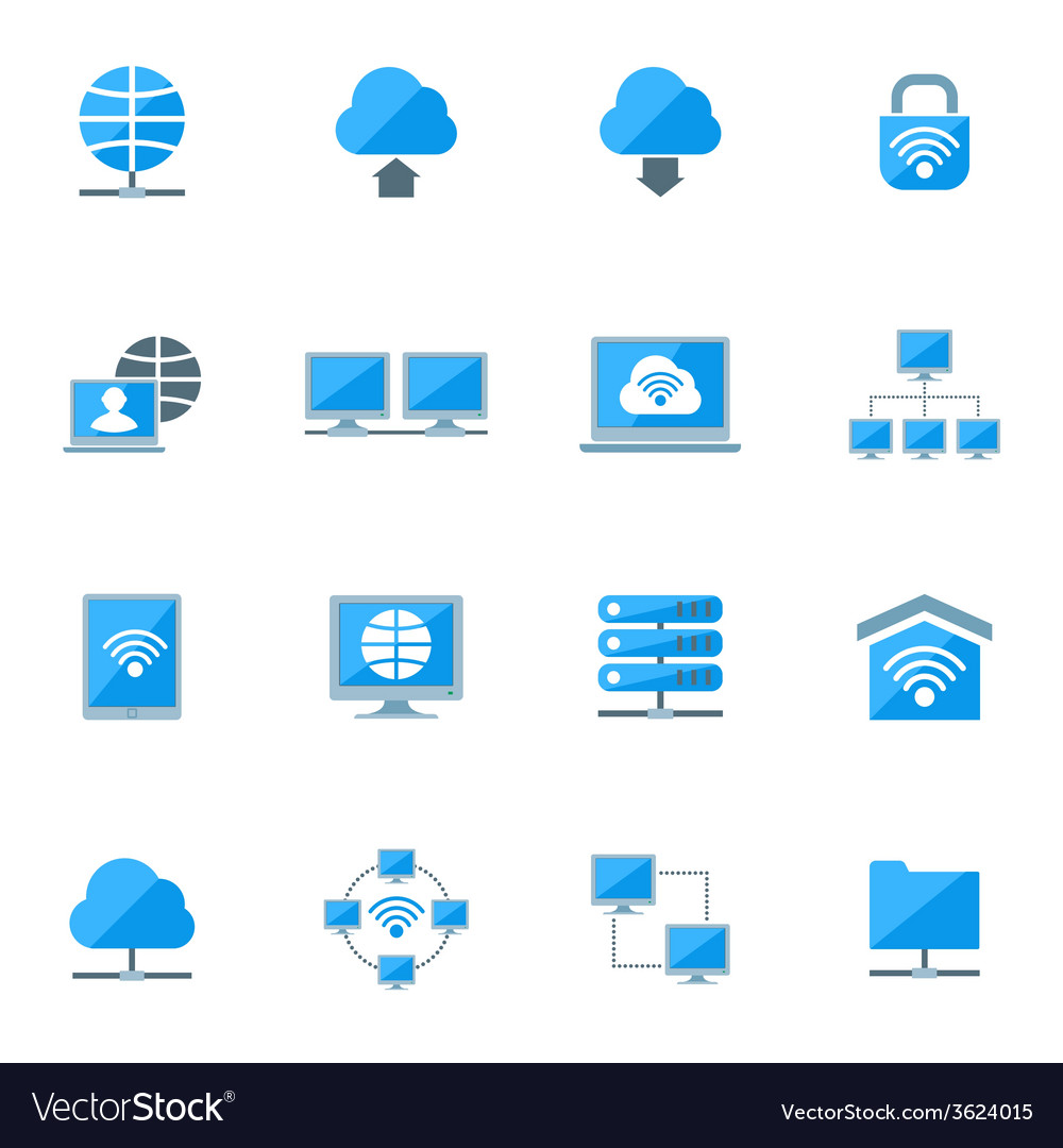 Network icons set Royalty Free Vector Image - VectorStock