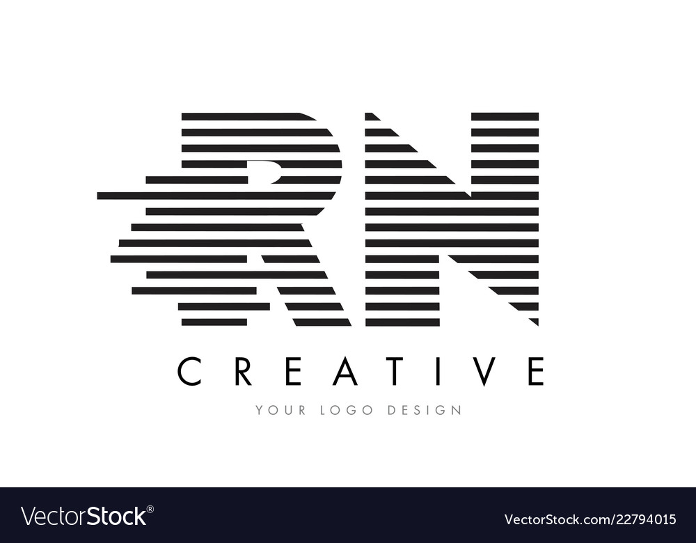 Rn r n zebra letter logo design with black Vector Image