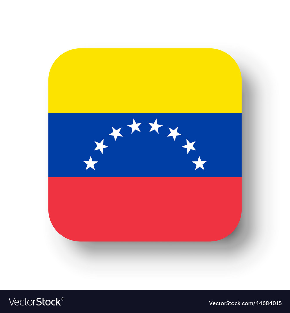 Runde quadratische Flagge von venezuela