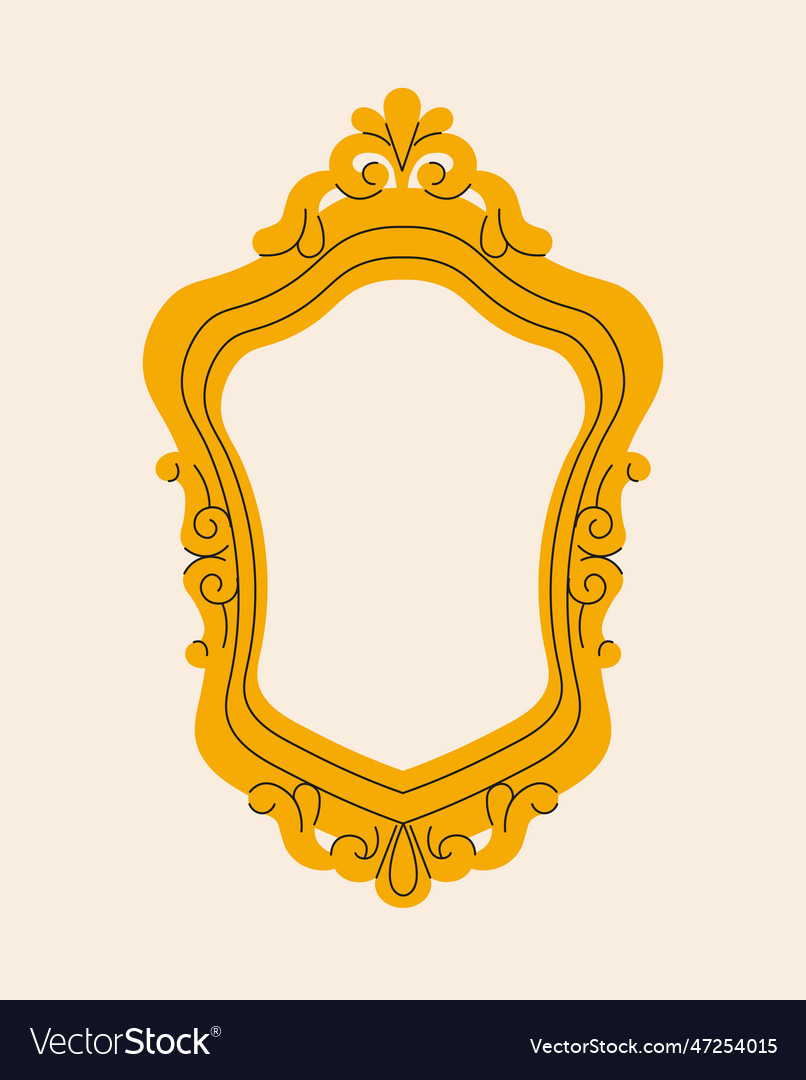 Yellow vintage frame Royalty Free Vector Image