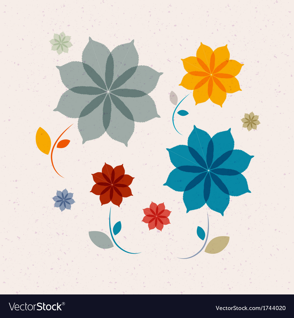 Abstract retro flowers