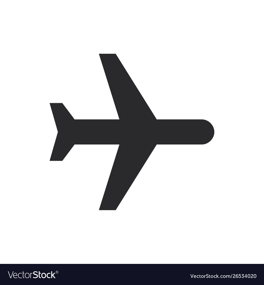 Black plane icon in modern style for web site Vector Image