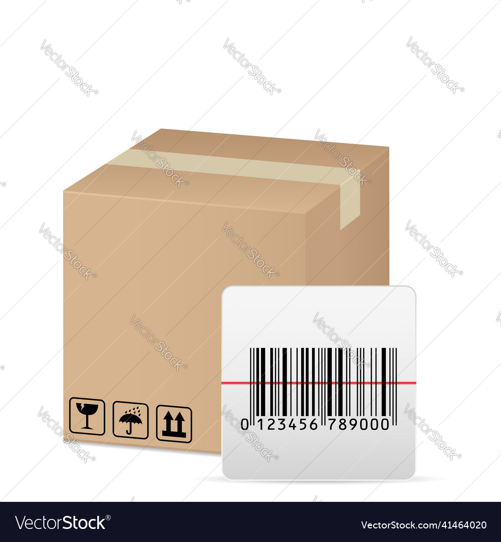 Box and bar code Royalty Free Vector Image - VectorStock