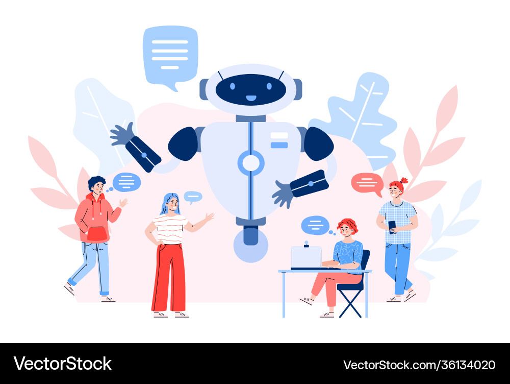 Chatbot service artificial intelligence for help Vector Image