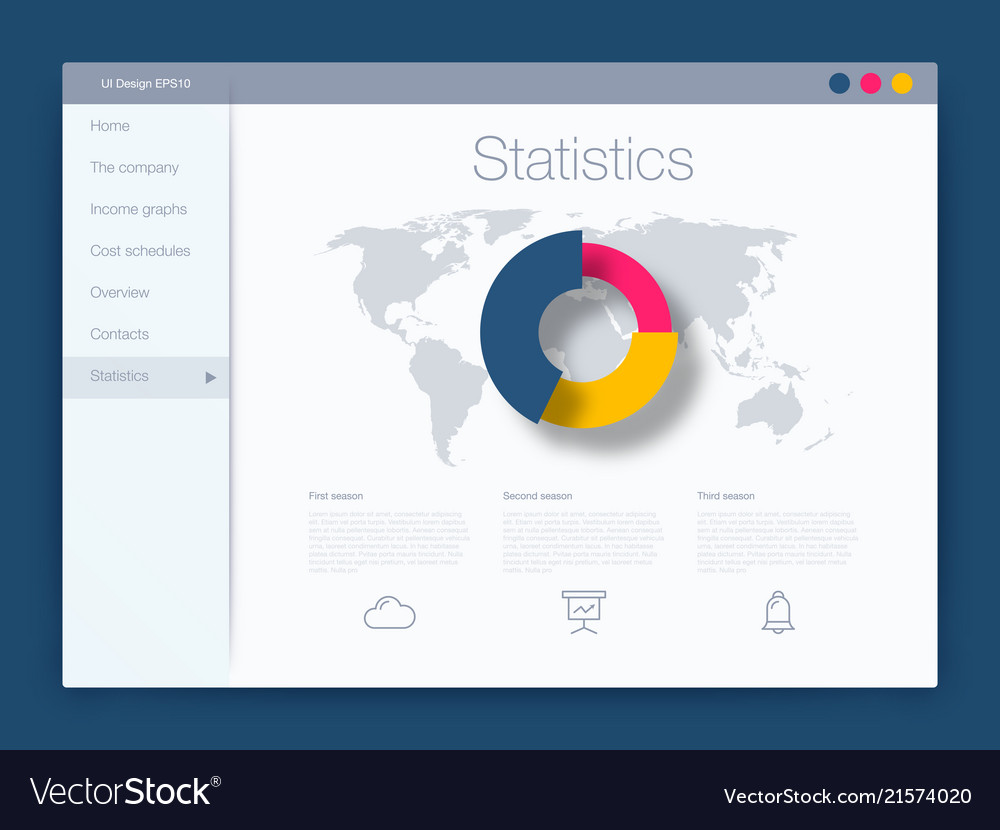 dashboard infographic template with modern ui vector image website infographic template