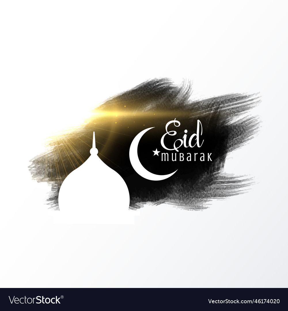 Eid mubarak card design with mosque