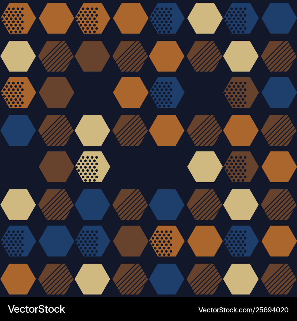 Geometric seamless design pattern with hexagons Vector Image