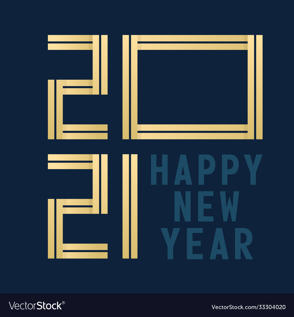 Happy new year 2021 celebration greeting card Vector Image