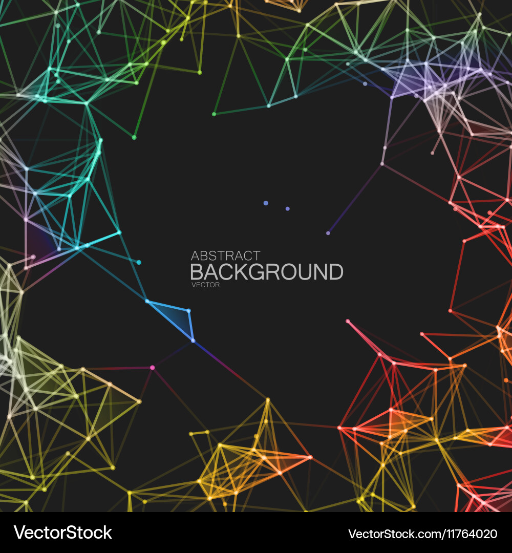 Iridescent plexus lines and particles background Vector Image