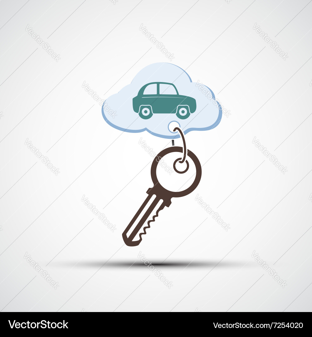 Key with keychain Royalty Free Vector Image - VectorStock