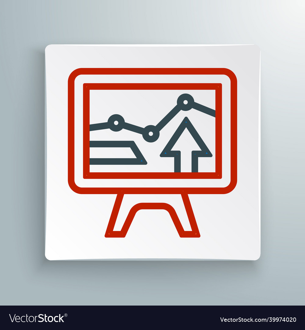 Line computer monitor with graph chart icon Vector Image
