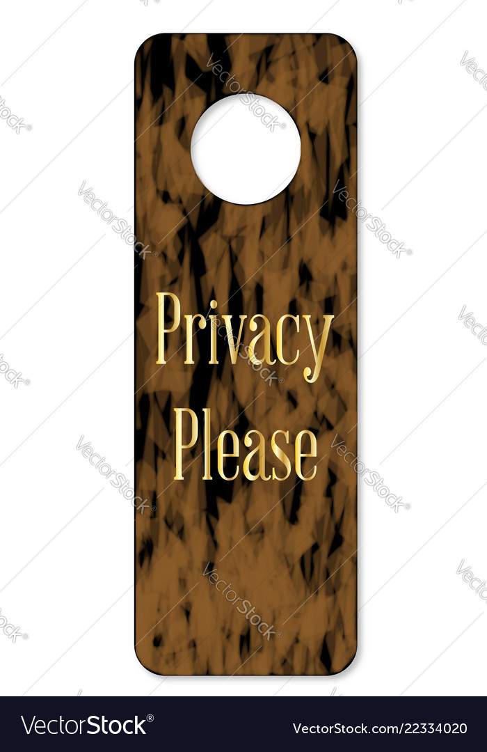 Privacy Please Door Knob Sign Royalty Free Vector Image