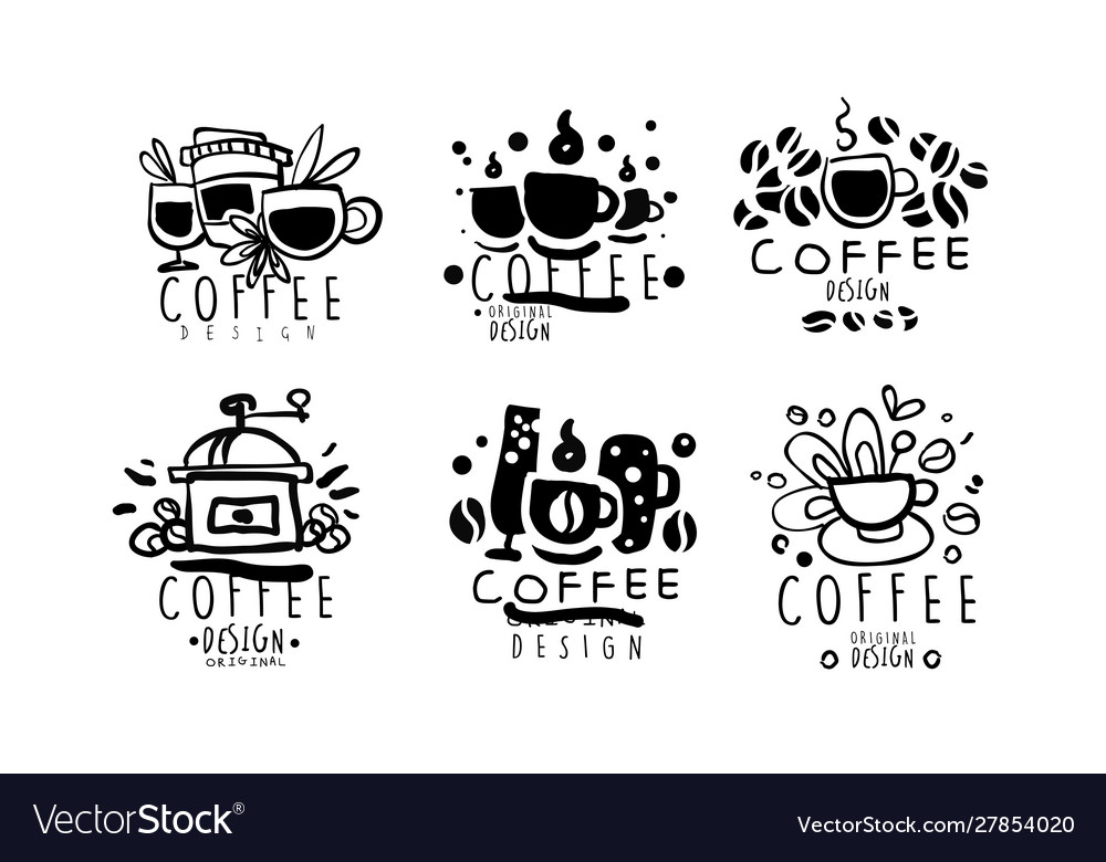 Set logos for a coffee shop Royalty Free Vector Image